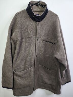 *RARE UNICORN!!* 1990s Patagonia SYNCHILLA SHERING COAT, Large OVERSIZED